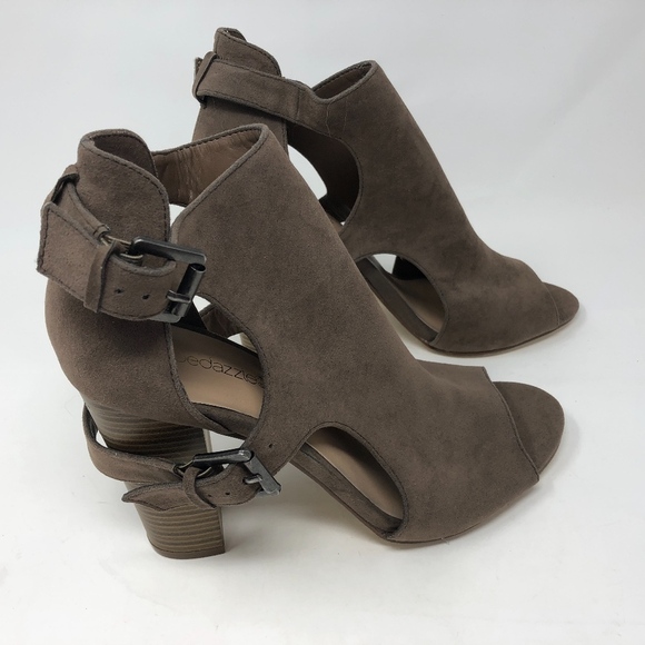 shoe dazzle dorothea taupe booties 10 - Picture 4 of 8